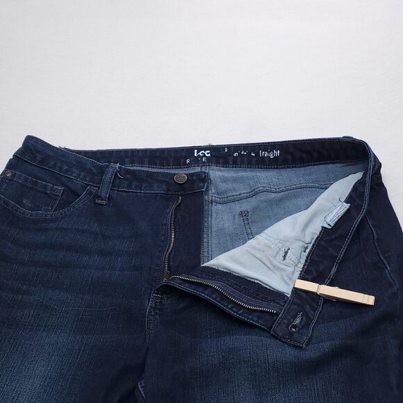 Lee Casual Button Zip Denim Medium Wash Jeans Womens Size 18 Blue - Picture 3 of 9